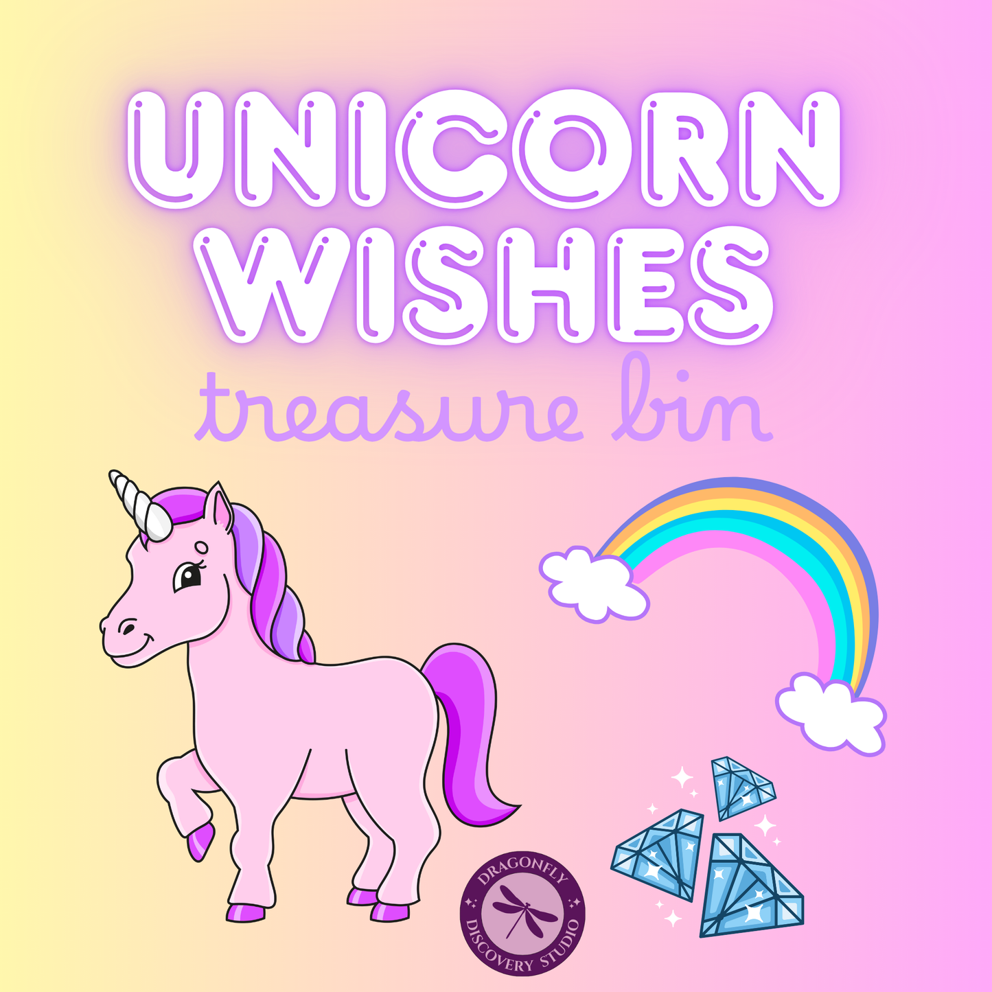 Unicorn Wishes Treasure Bin